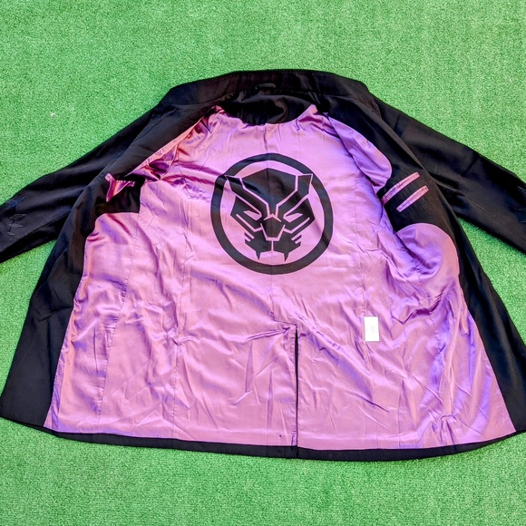Black Panther T'Challa Wakanda Marvel Costume Inspired Long Car Coat Jacket New - Picture 6 of 7